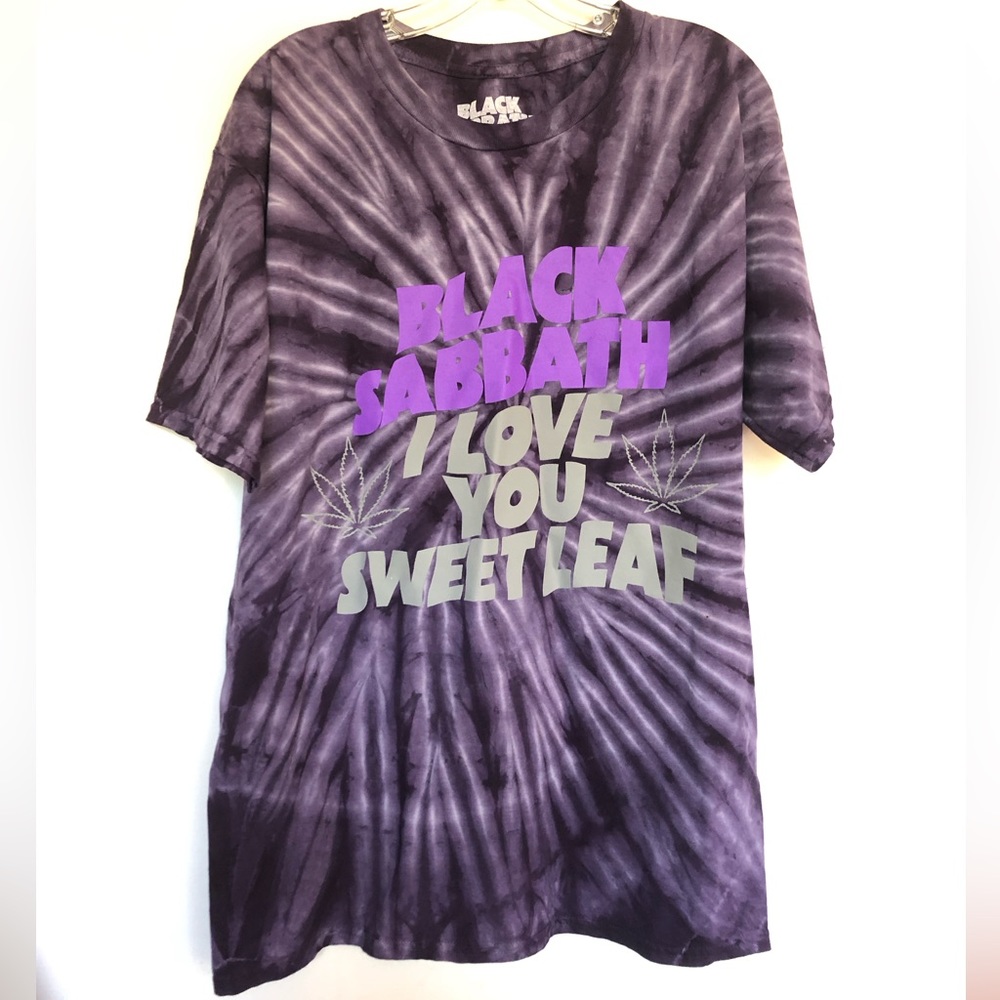 Black Sabbath I Love You Sweet Leaf Tie Dye T shirt